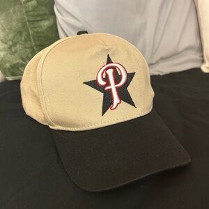 Tan and Black Baseball Cap with Star Logo